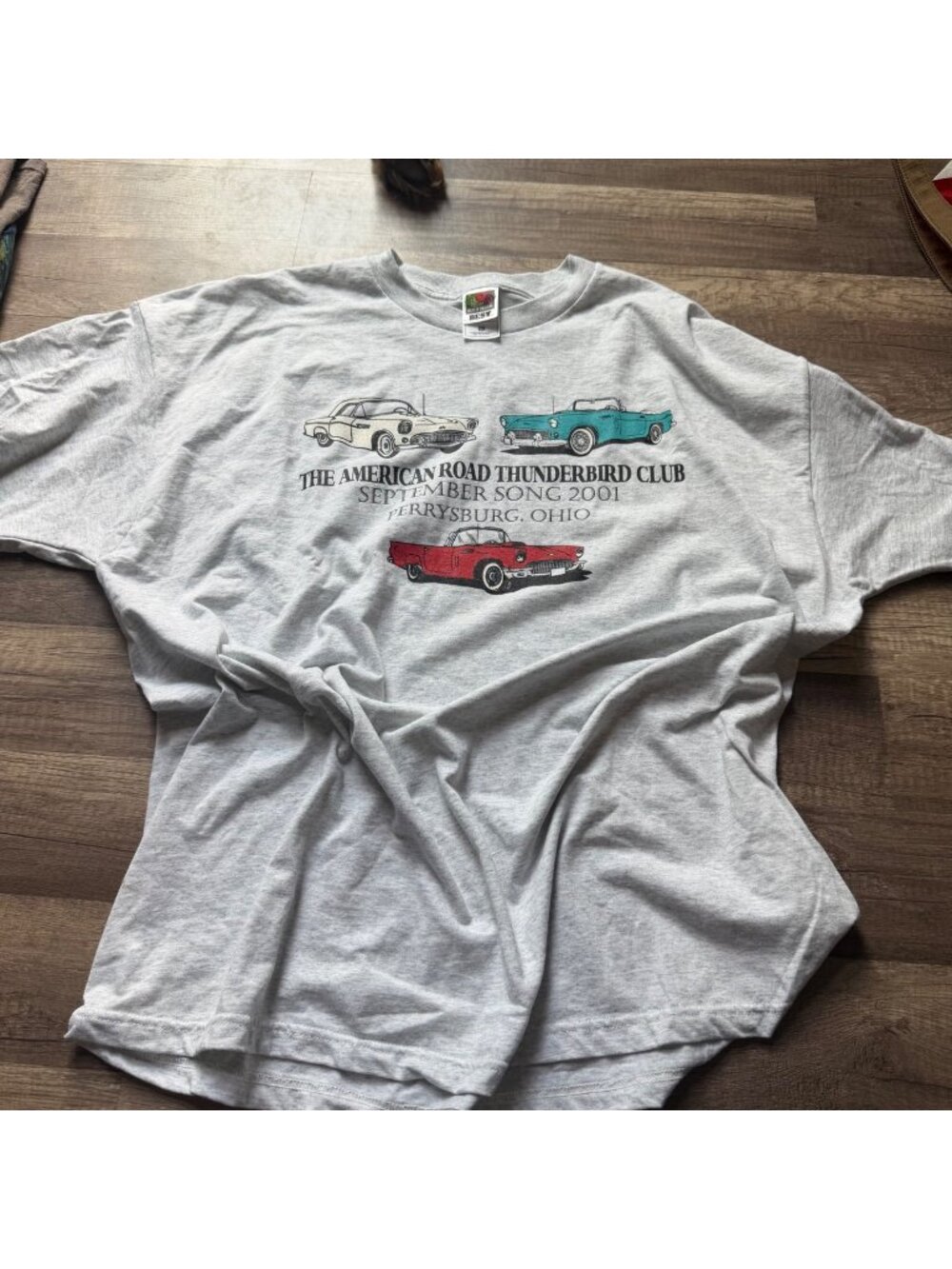The American Road Thunderbird Club T-Shirt September Song 2001 Perrysburg Ohio X